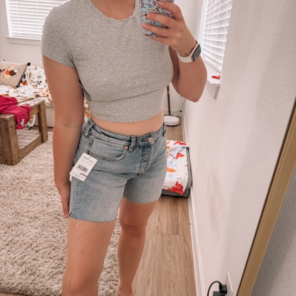 Free People Blue Denim Shorts